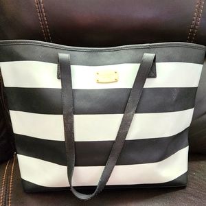 Michael Kors Black & White Striped Tote